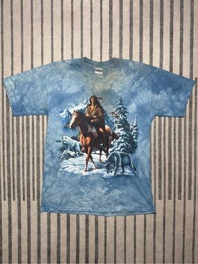 Vintage Nature Graphic T-Shirt – Native Rider Wilderness Scene